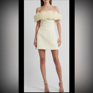 Sonya Moda Australia Nahla Rosette Off the Shoulder Cocktail Minidress,sz L, New